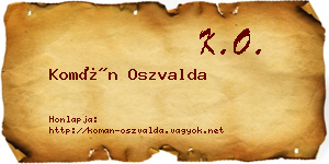 Komán Oszvalda névjegykártya